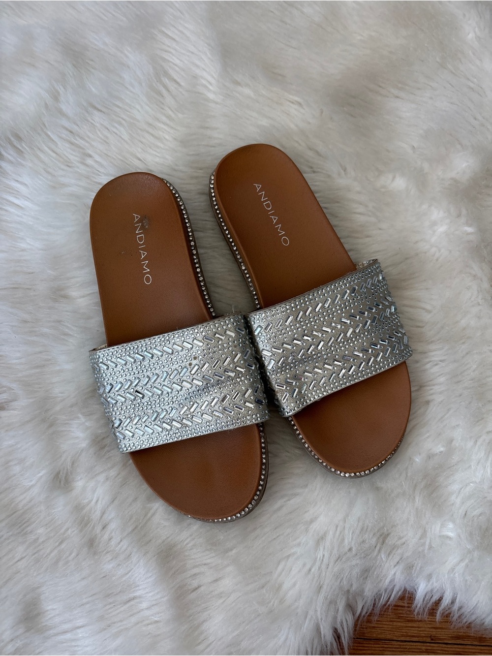 Silver Rhinestone Embellished “Akimjoy” Sandals